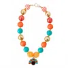 Kidscharm Girls Turkey Bubble Necklace In Multicolor Chunky Bead Fall In Multi