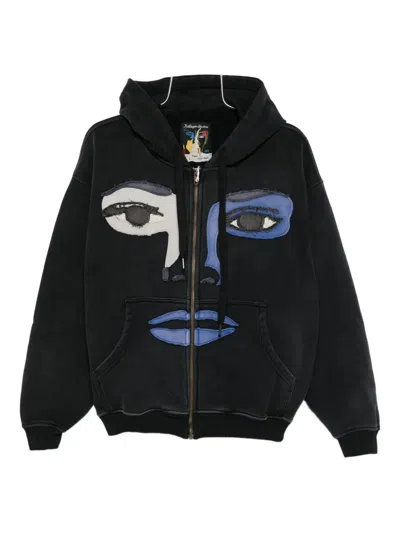 KIDSUPER APPLIQUÉ-DETAIL ZIP-UP HOODIE