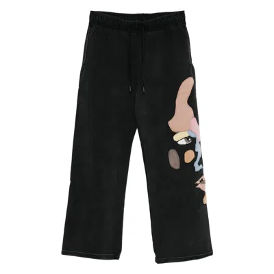 Kidsuper Appliqué Motif Trousers In Black