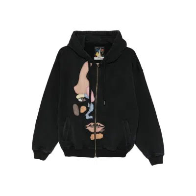 Kidsuper Appliqué-detailed Hooded Sweatshirt In Black