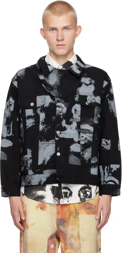 Kidsuper Black Collage Faces Denim Jacket