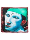 Kidsuper Blue Man Cds Silk Scarf In Blue
