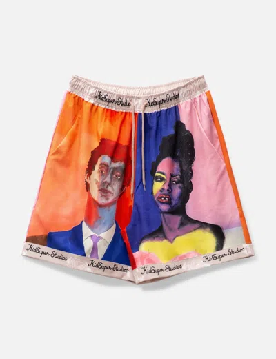 Kidsuper Boy &amp; Girl Painted Portrait Shorts In Multi