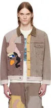 Kidsuper Patchwork-face Jacket In Brown/multi