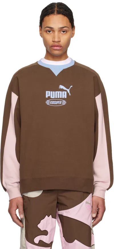 Kidsuper Brown Puma Edition King Crew Sweatshirt In Espresso Brown