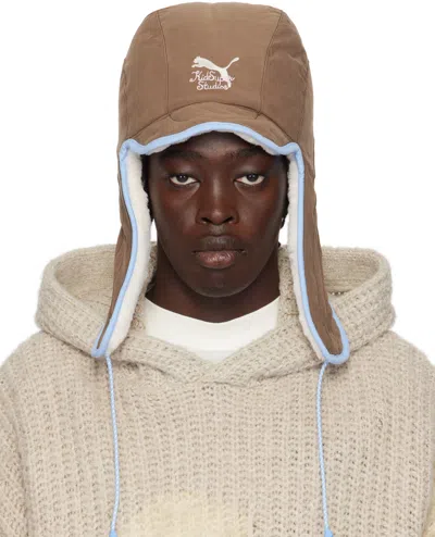 Kidsuper Brown Puma Edition Trapper Cap In Brown/alpine Snow
