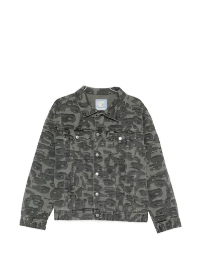 Kidsuper Buttoned Camouflage Jacket In Green