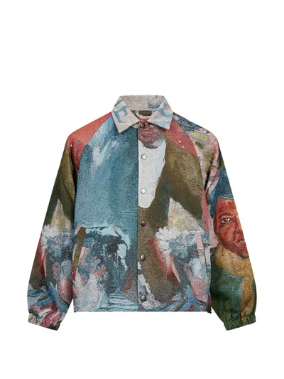Kidsuper Café De La Coaches Graphic-print Jacket In Blue