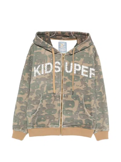 Kidsuper Camouflage Hoodie In Green