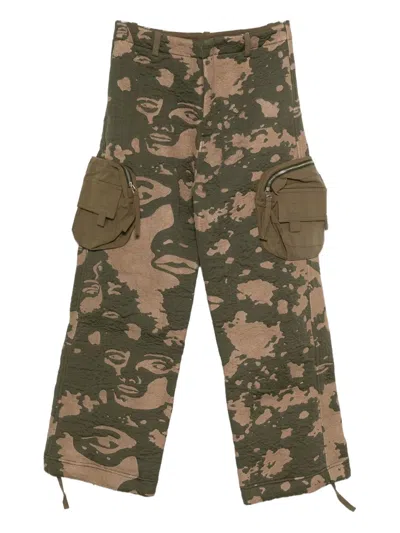 Kidsuper Camouflage Pattern Work Pockets In Green