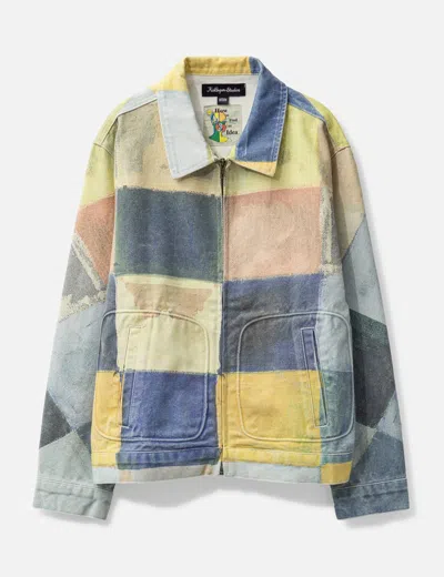 Kidsuper Checkered Painted Printed Workcoat In Multicolor