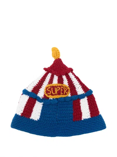 Kidsuper Circus Crochet Bucket Hat In Blue