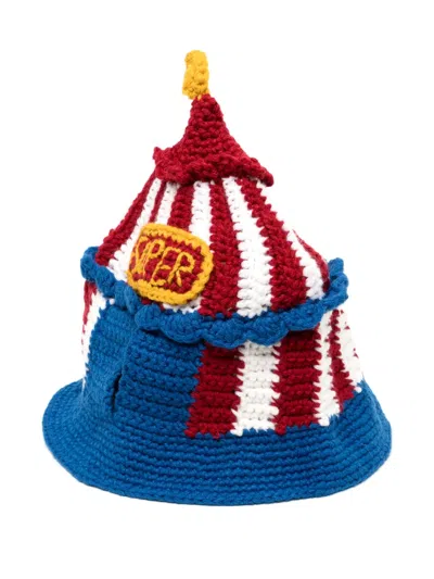 Kidsuper Circus Crochet Hat In Blau