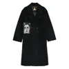 Kidsuper Double-breasted Graphic-print Coat In Black
