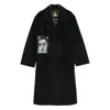 Kidsuper Double-breasted Graphic-print Coat In Black