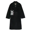 Kidsuper Double-breasted Graphic-print Coat In Black