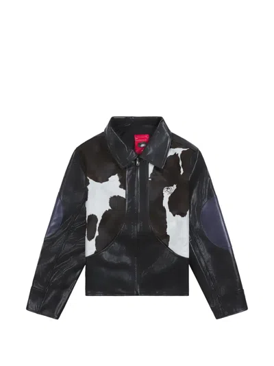 Kidsuper Cowhide-leather Jacket In Black