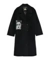Kidsuper Double-breasted Graphic-print Coat In Black
