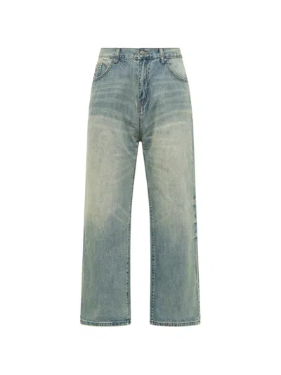 Kidsuper Dove-embroidered Straight-leg Jeans In Blue