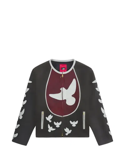 Kidsuper Doves Leather Jacket In Black