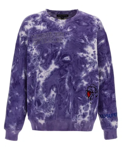 Kidsuper 'dyed Super Crewneck' Sweatshirt In Purple
