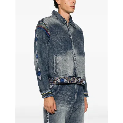 Kidsuper Embroidered Denim Jacket In Blue