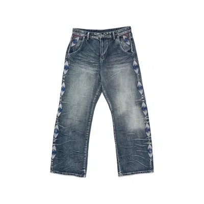 Kidsuper Embroidered Denim Jeans In Blue