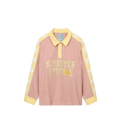 Kidsuper Embroidered Logo Colourblock Polo In Pink
