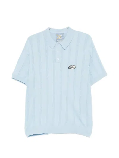 Kidsuper Embroidered Striped Polo Shirt In Blue