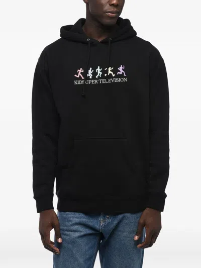 Kidsuper Embroidered-logo Hoodie In Brown