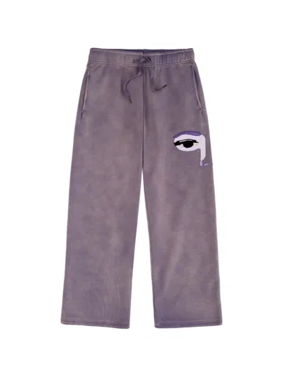 Kidsuper Embroidered-patch Track Pants In Purple