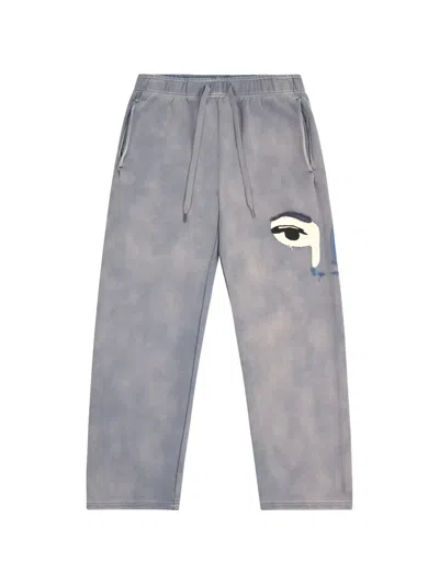 Kidsuper Eye-print Track Pants In Gray