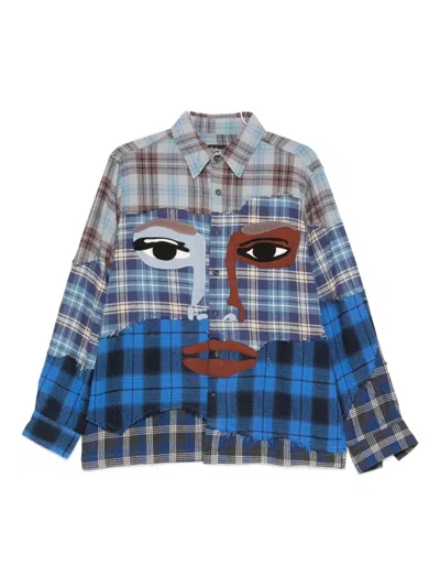 Kidsuper Face-appliqué Patchwork Shirt In Multi