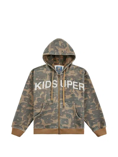 Kidsuper Face Camo Hoodie In Neutral