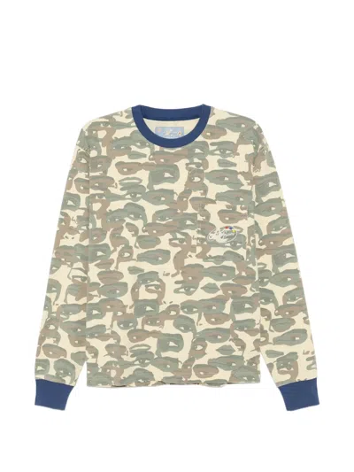 Kidsuper Face Camouflage-printed Pocket T-shirt In Green