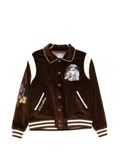 Kidsuper Face Embroidered Jacket In Brown