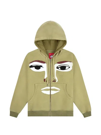 Kidsuper Face Patchwork Hoodie In Green