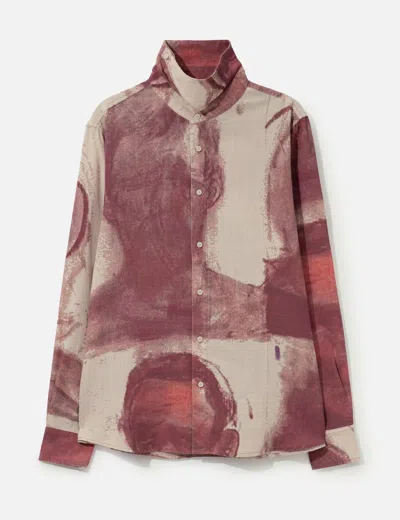 Kidsuper Face Sketches Storm Flap Button Up Shirt In Multi