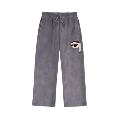 Pre-owned Kidsuper Face Sweatpants 'slate' | Grey | Men's Size M