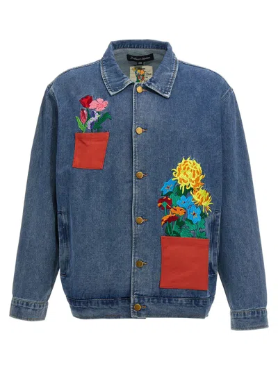 Kidsuper 'flower Pots' Jacket In Blue