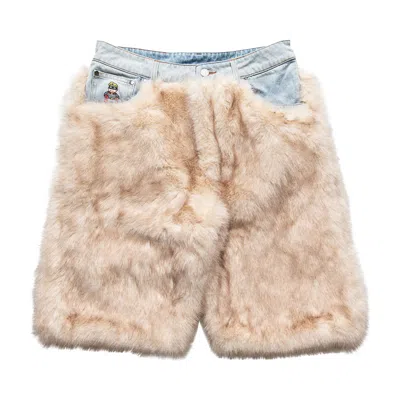 Pre-owned Kidsuper Fur Shorts 'cream' | Men's Size M