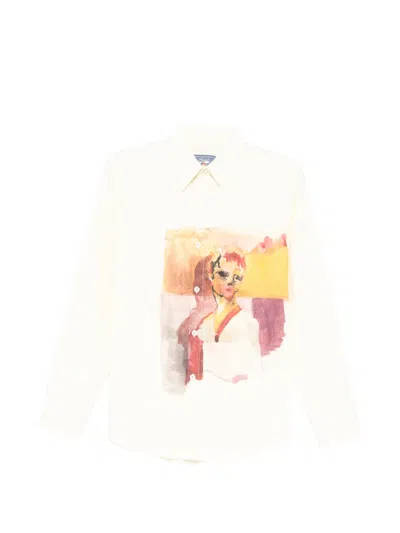 Kidsuper Girl Painting Button-up Shirt In Neutral