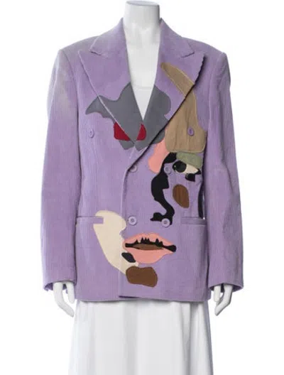 Pre-owned Kidsuper Graphic Print Blazer In Purple