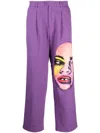 Kidsuper Graphic-print Corduroy Cotton Trousers In Violett