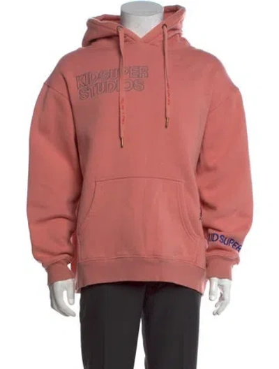 Pre-owned Kidsuper Graphic Print Crew Neck Hoodie In Pink