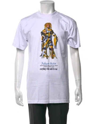Pre-owned Kidsuper Graphic Print Crew Neck T-shirt In White