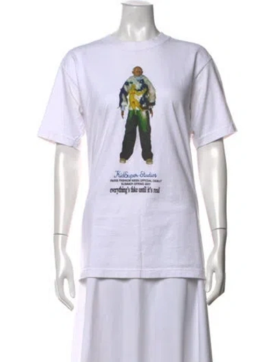 Pre-owned Kidsuper Graphic Print Crew Neck T-shirt In White