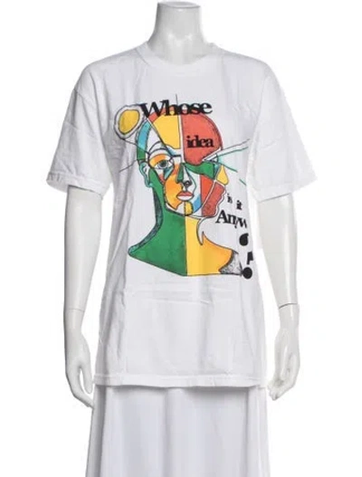Pre-owned Kidsuper Graphic Print Crew Neck T-shirt In White