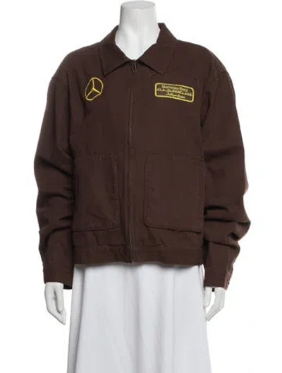 Pre-owned Kidsuper Graphic Print Jacket In Brown