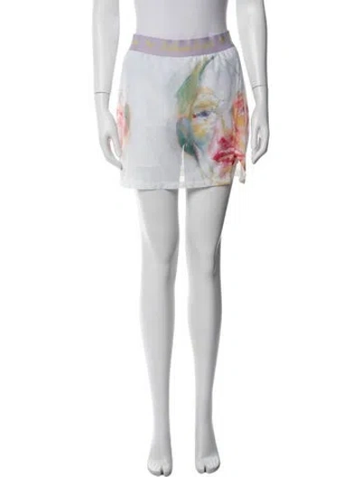 Pre-owned Kidsuper Graphic Print Mini Shorts W/ Tags In White